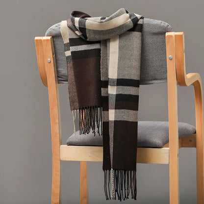 Luxury Brand Plaid Winter Men Scarf Warm Cashmere Scarves Fashion Male Shawl Bufandas Casual Men's Tassel Pashmina Wraps