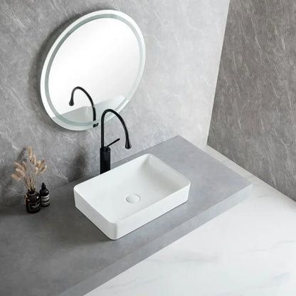 Modern Simple Home Bathroom White Sink Basin Balcony Drainage Deepened Washbasin Bathroom White Ceramic Sink