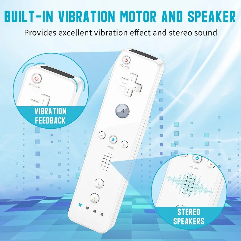 2 in 1 For Nintendo Wii Controller Set Optional Motion Plus Joystick Wireless Remote Gamepad with Silicone Case Video Game