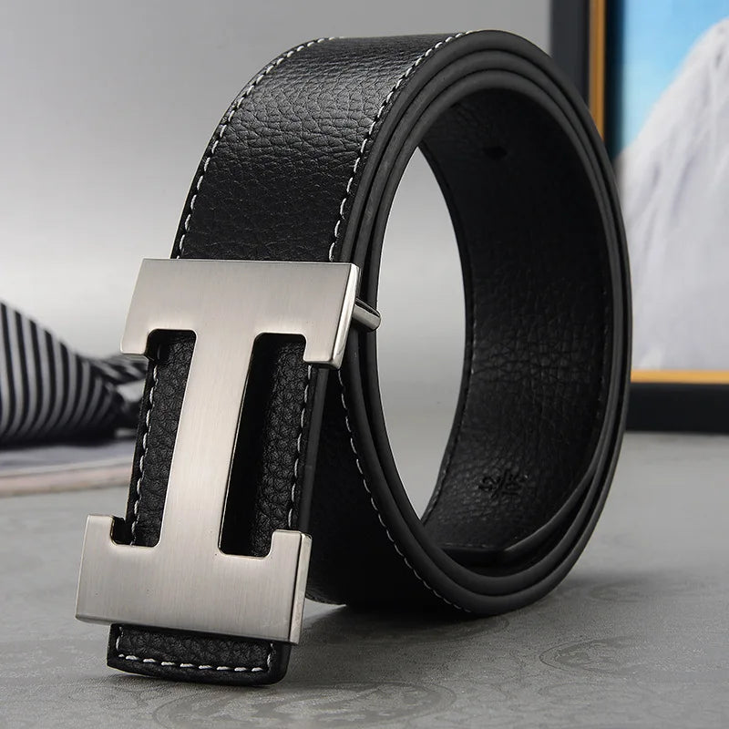 Width 3.8cm Famous Brand Belt Men Top Quality Genuine Luxury Leather Belts for Men Strap Metal Belt Fashion Women's Belt jeans