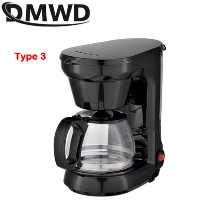 110V Electric Drip Coffee Maker 650ml Household Semi-automatic Brewing Tea Pot American Coffee Machine Espresso Cafe Maker 220V