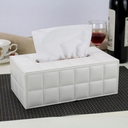 HOT SALES!! Faux Leather Rectangle Paper Holder Tissue Dispenser Storage Box Car Home Decor High uality Tissue Box Rectangle