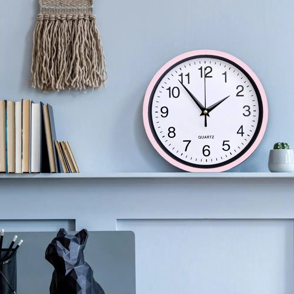 Round Clock Silent Wall Clock Large Number Round Wall Clock for Home Office Decoration Silent Non-ticking 8 Inch Hanging Clock