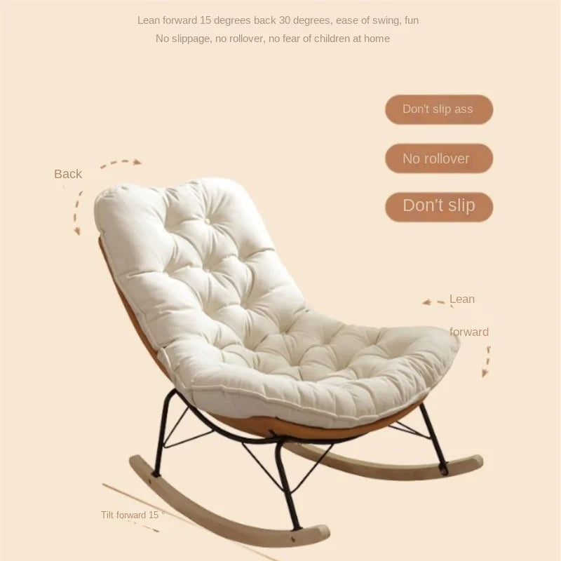 X&D Living Room Rocking Chair Luxury Balcony Home Leisure Sofa Armchair Lazy Sofa Modern Honeycomb Adult Chair Lounge Furniture