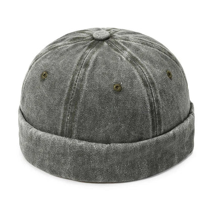 Vintage Men's Summer Cotton Brimless Skullies Cap Street Portable Docker Hats Multipurpose Beanie Hat Hip Hop Hats Japanese INS