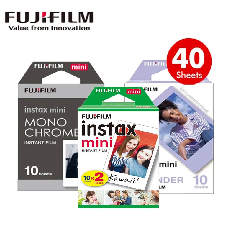 10-100 Sheets Fujifilm Instax Mini 12 Film Mono Monochrome Film For Mini SE 7+ 99 40 Evo 90 Link 2 Printer Instant Photo Camera