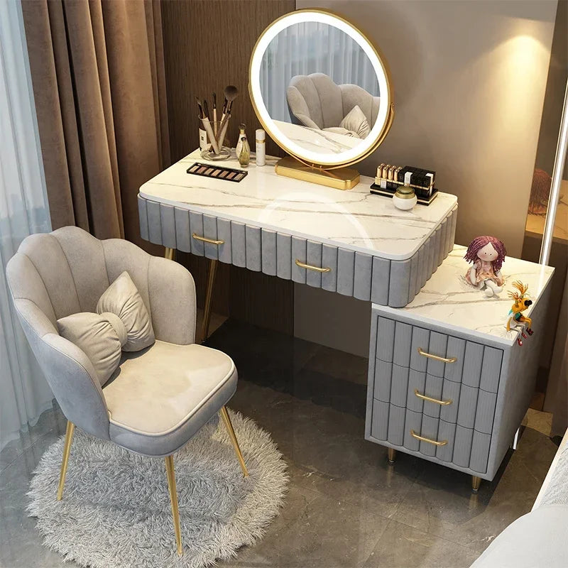 Items Makeup Vanity Table Box Container Drawer Nordic Organizer Dressing Table Mirrors Woman Coiffeuse Dressers For Bedroom