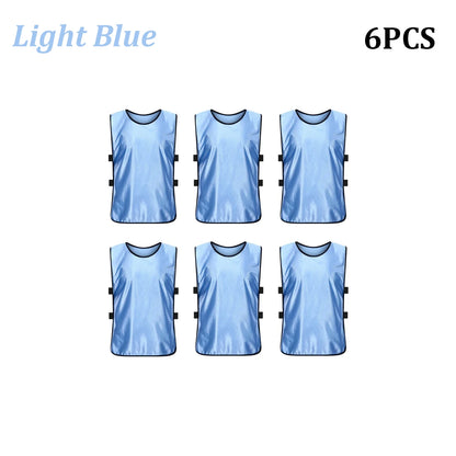 6PCS Soccer Pinnies Quick Drying Football Team Jerseys Sports Soccer Team Training Practice Youth Adult Basketball Sports Vest