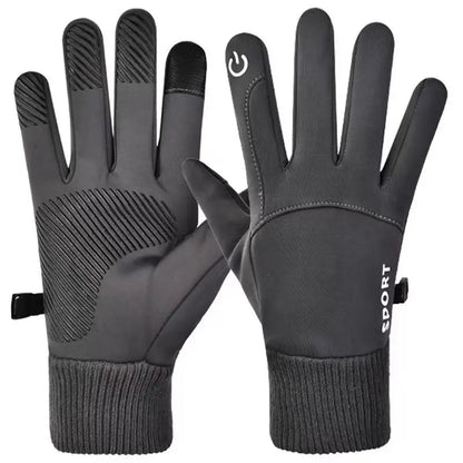 Winter Motorcyclist Gloves for Men Women Cycling Warm Fleece Skiing Bicycle Waterproof Thermal Gloves Gym Touch Screen Anti-slip