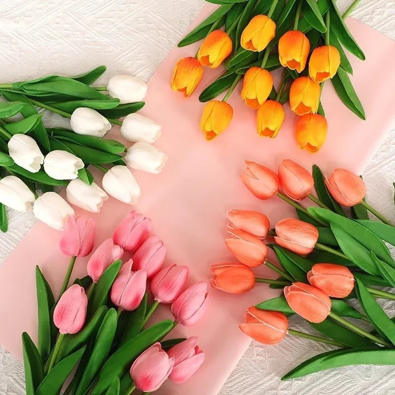 1/3/5PCS Tulips Artificial Flowers Real Touch Flowers Tulip Bouquet Decor Fake Tulips Flower for Home Wedding Decorations