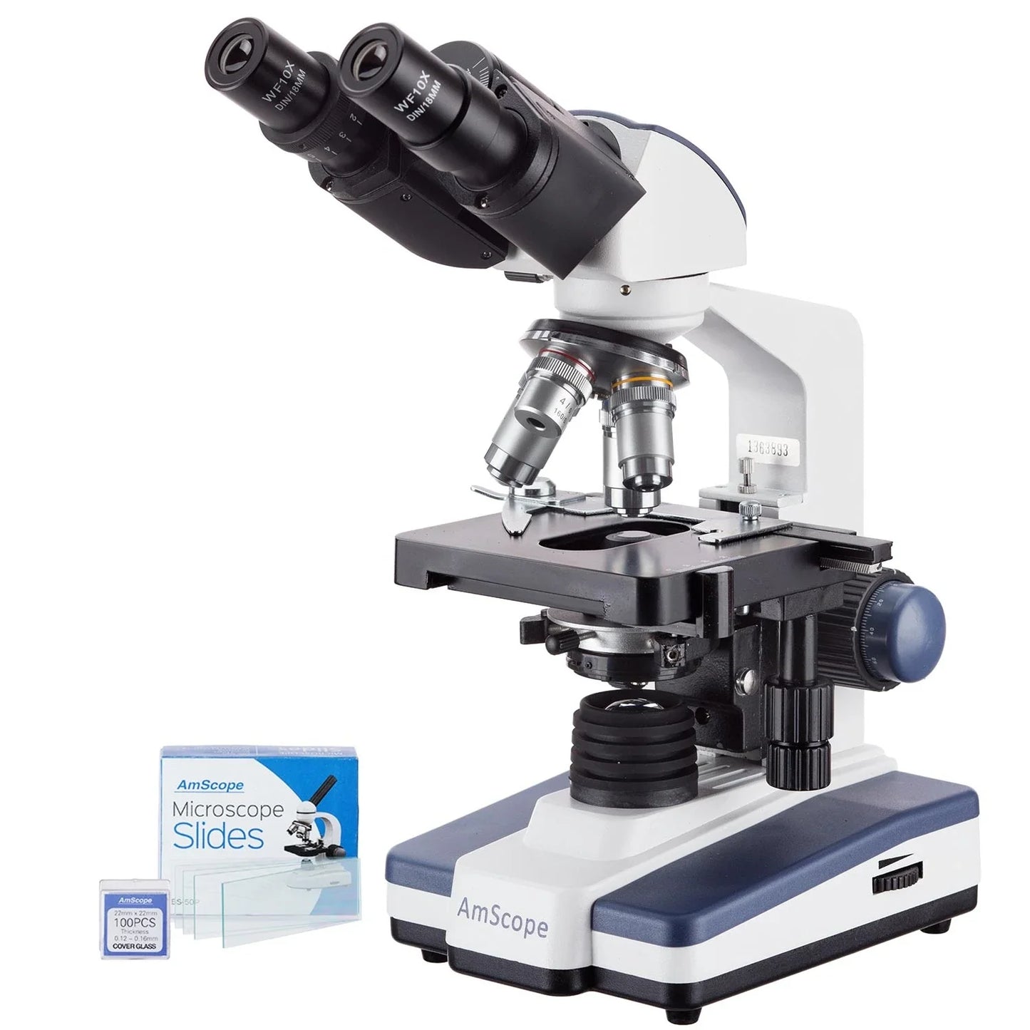 AmScope 40X-2500X LED Lab Binocular Compound Microscope with 3D-Stage