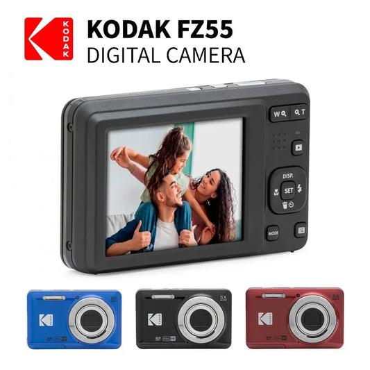 KODAK PIXPRO FZ55-RD 16MP Digital Camera 5X Optical Zoom 28mm Wide Angle 1080P Full HD Video 2.7" LCD Vlogging Camera