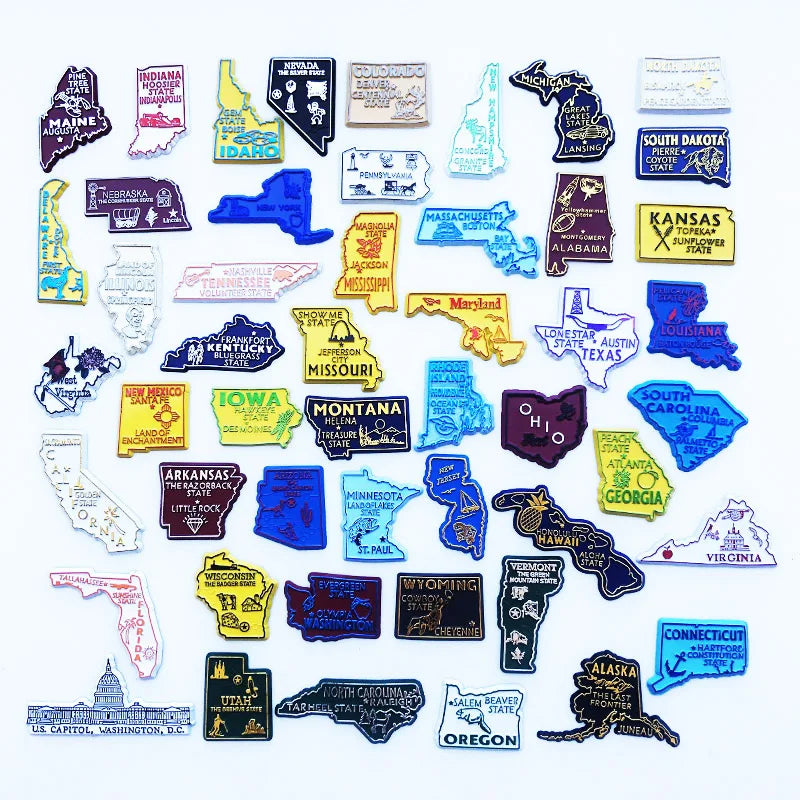 America Travelling Souvenirs Fridge Magnets Maps of all States of United States Fridge Stickers Home Decor Christmas Gifts