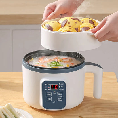 1.7L Mini Electric Cooker Electric Pressure Cooker Hot Pot Multifunctional Cooker Household Home Appliances Kitchen Supplies