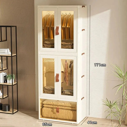 Large Capacity Wardrobe Storage Cabinet Installation Free Clothing And Bedding Sorting Folding Box Double Open Organizer Bin