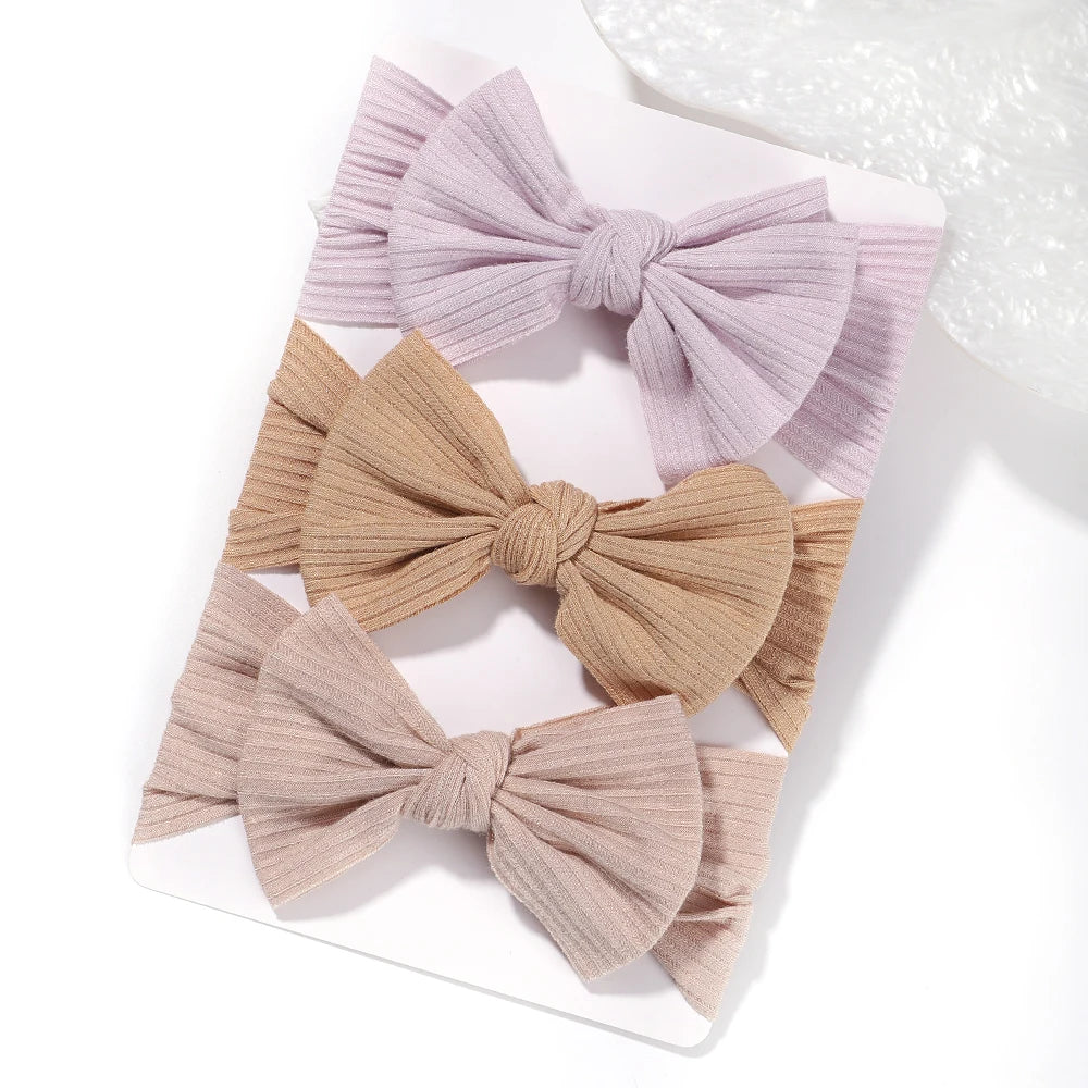 3Pcs/Lot Baby Girl Headband Set Girls Bow Knotted Hair Bands Soft Knitted Kids Headwear Newborn Turban Baby Hair Accessories