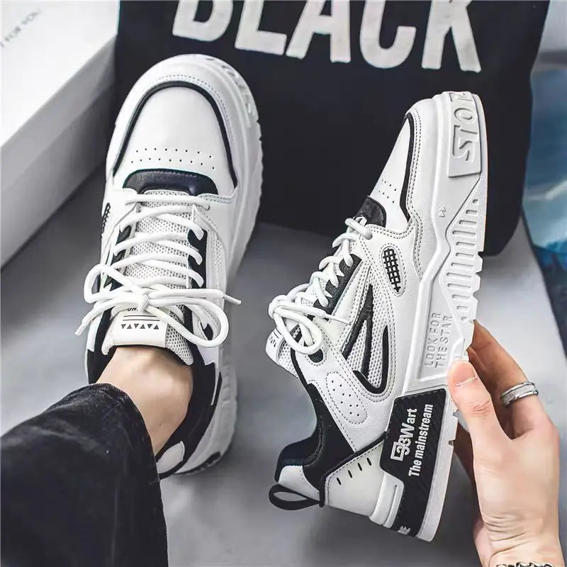 Men's Casual Sneakers Mesh Breathable Fashionable Lace Up Running Shoes 2024 Walking Daily Sneakers Jogging Training Footwear