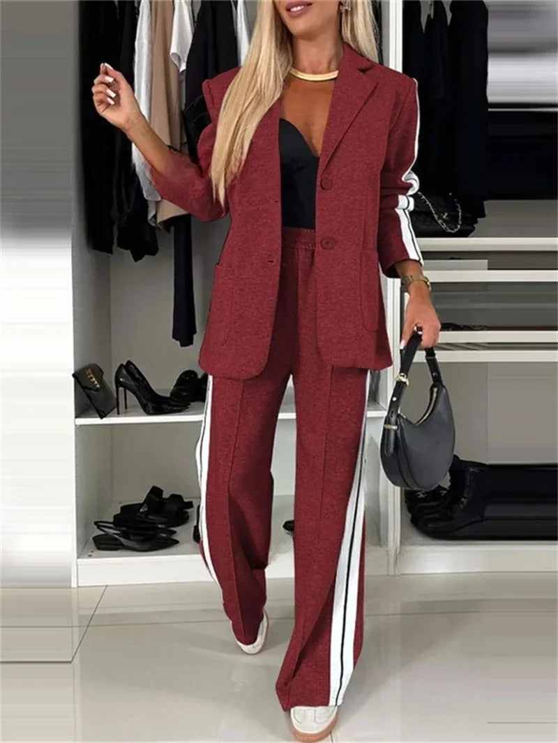 Streetwear 2 Piece Sets Women Outfit Winter Fall Clothes 2024 Women Blazer Coat Top and Pants Sets Casual Blazers Suit Woman Set