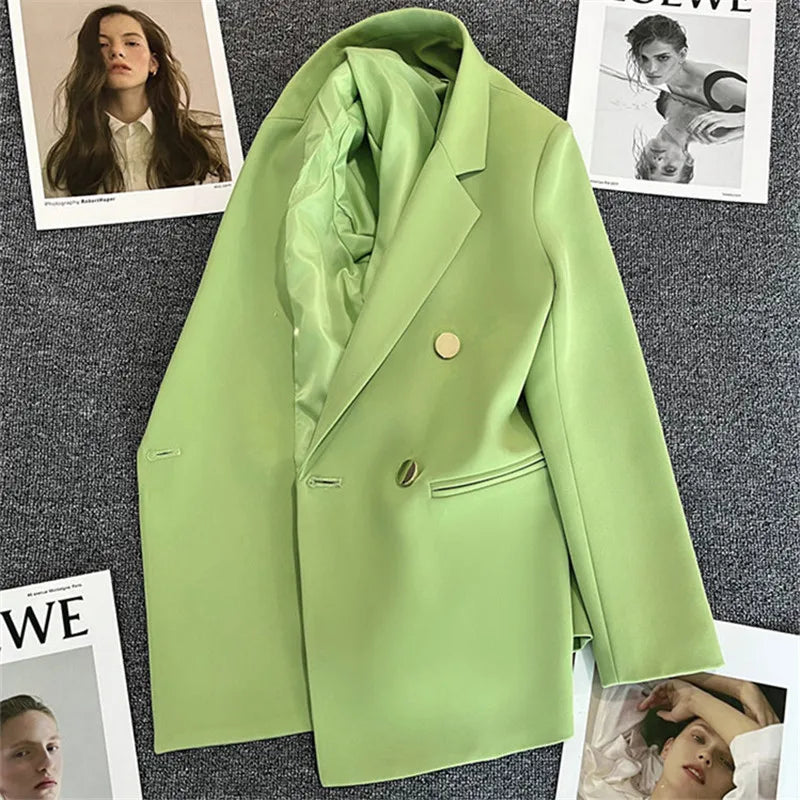 Casual Long Sleeve Suit Blazer Office Lady Spring Autumn Fashion Elegant Solid Outerwear Jacket For Women 2024 Female Coat