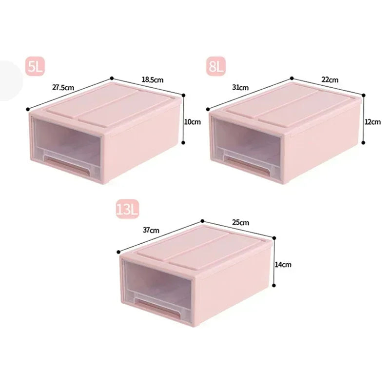 Stackable Quilt Storage Drawer Transparent Wardrobe Organizer Household Closet Storage Box Home Plastic Desktop Sundries Boxes