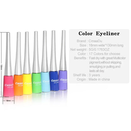 Colorful Sexy Eyeliner Liquid Blue Pencil Waterproof Easy To Wear Make Up Matte Eye Liner Red Green White Gold Brown Eyeliner