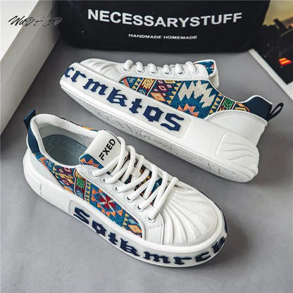 Sneakers Casual Mens Designer White Shoes Fashion Microfiber Leather Mesh Breathable Height Increased Flat Platform Board Shoes