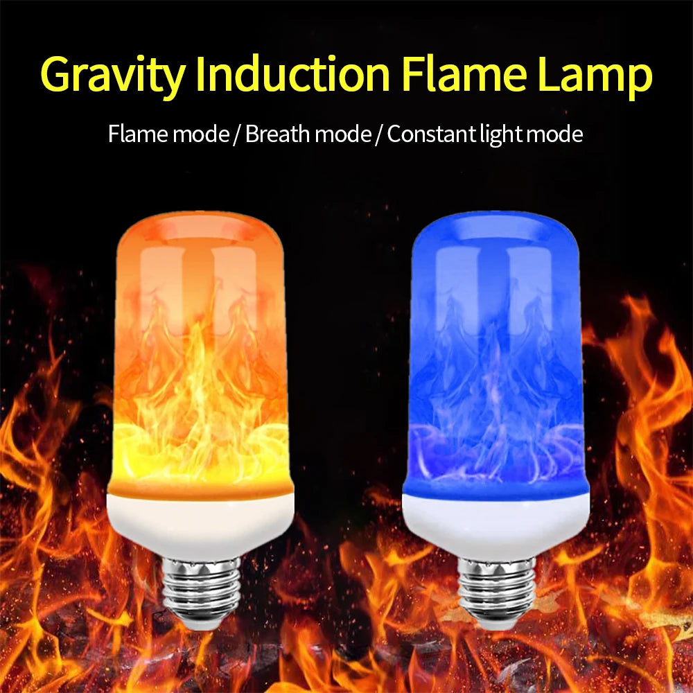 LED Flame Bulbs E27 E26 E14 B22 85-265V 220V 110V LED Flame Effect Fire Light Bulb 12W Flickering Emulation Decor LED Lamp