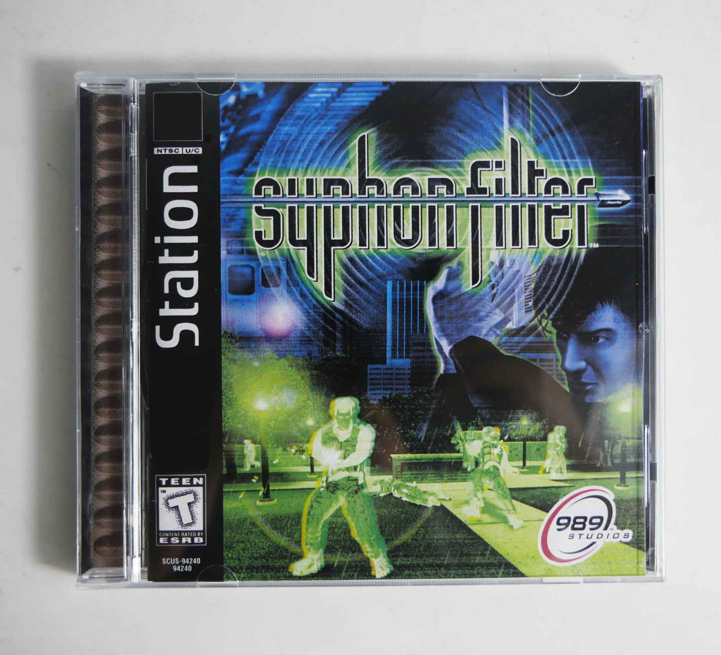 PS1 Syphon Filter With Manual Copy Disc Game Black Bottom Unlock Console Station 1 Retro Optical Driver Video Game Part