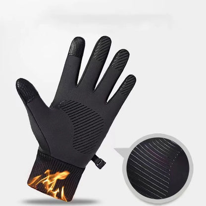 Winter Motorcyclist Gloves for Men Women Cycling Warm Fleece Skiing Bicycle Waterproof Thermal Gloves Gym Touch Screen Anti-slip