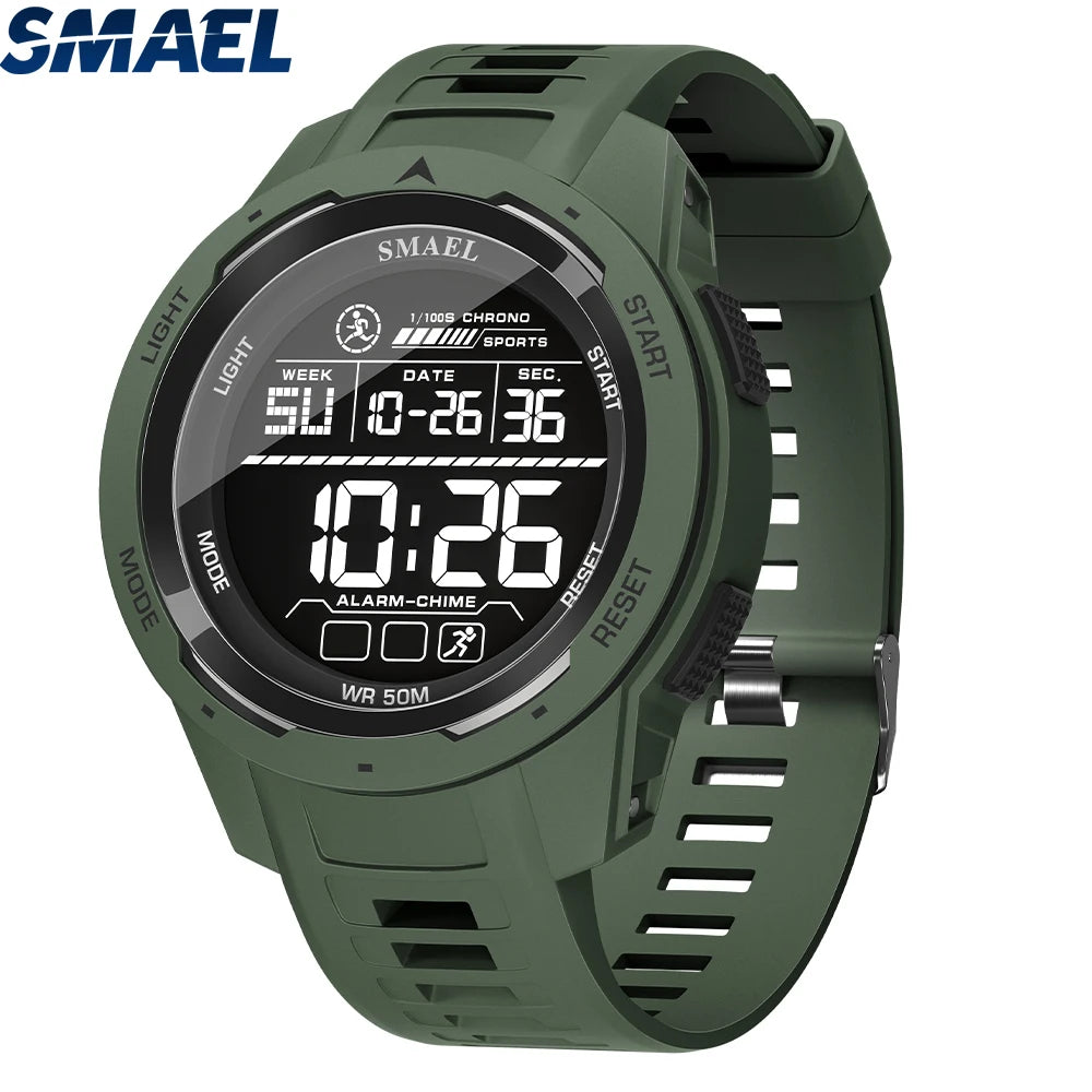 SMAEL 8105 Digital Watches Sports LED Wristwatches Men's 50m Waterproof Watch Digital Light Stopwatch Watch for Men