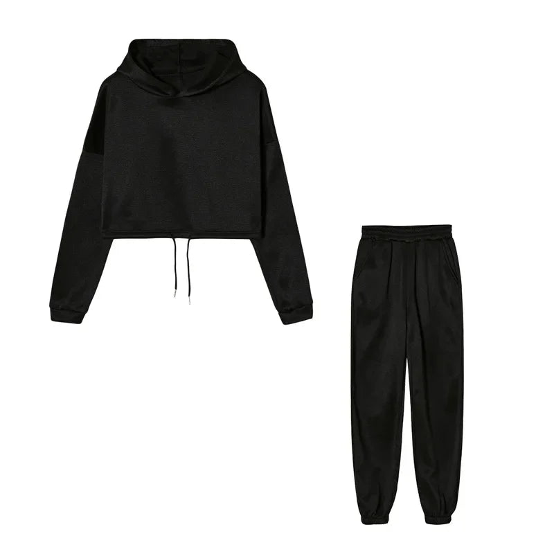 Autumn/winter Fashionable Long Sleeve Casual Sportswear Two-piece Set Sweet Style Pant Sets