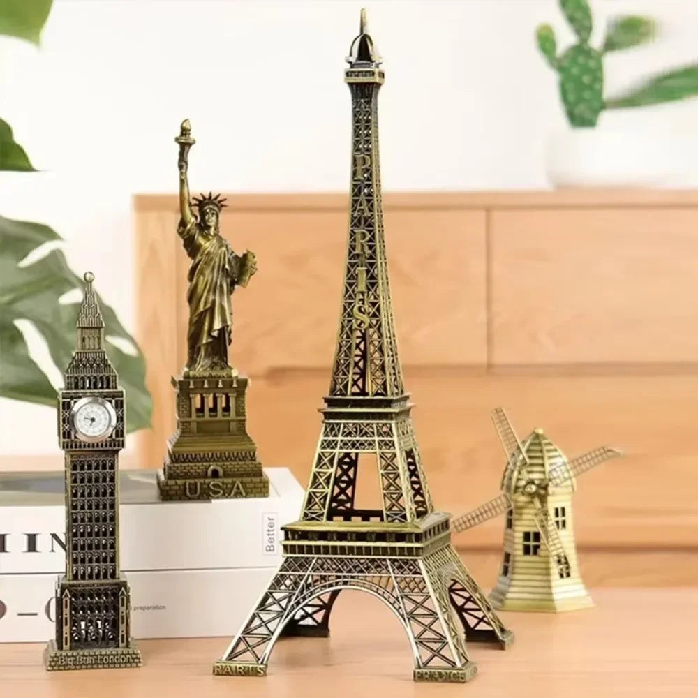 Bronze Paris Eiffel Tower Metal Crafts Home Decoration Accessories Figurine Statue Model Souvenir Home Interior Design 2023 New