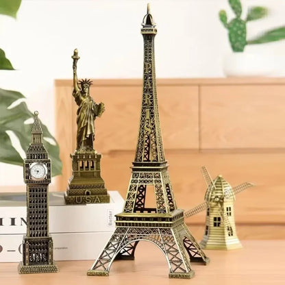 Bronze Paris Eiffel Tower Metal Crafts Home Decoration Accessories Figurine Statue Model Souvenir Home Interior Design 2023 New