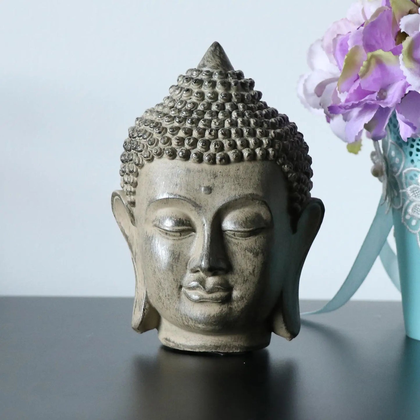 Buddha Head Statue  Figurine Fengshui Home Desktop Decorative Ornament