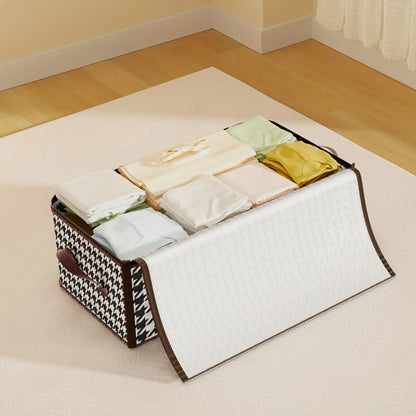 Visible Large Capacity Storage Box Portable Household Clothes Organizer With Handles Foldable Dustproof Quilt Zipper Container