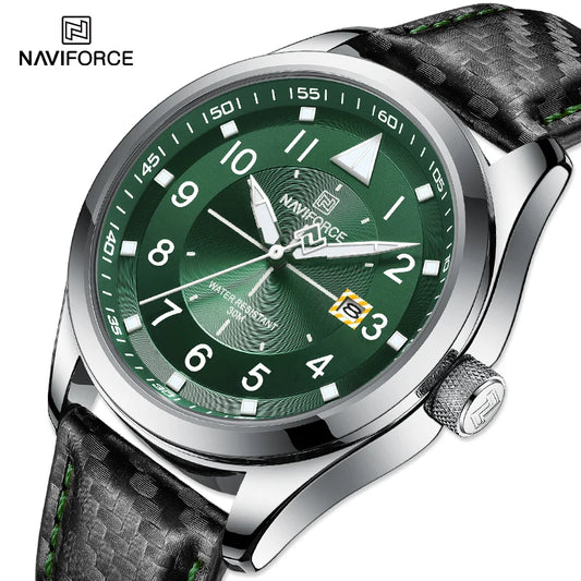 Top Brand NAVIFORCE Men's Quartz Watches Business Luminous Waterproof Clock Leather Strap Wristwatches for Men Relogio Masculino