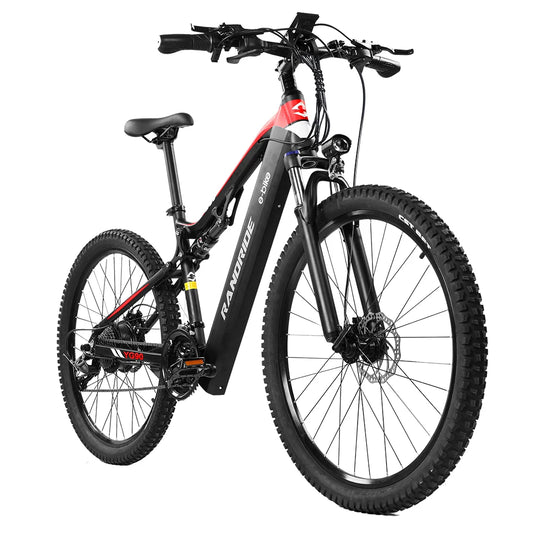 RANDRIDE YG90 mountain electric bike 1000W 17Ah hydraulic front fork 21gears EMTB adult full suspension