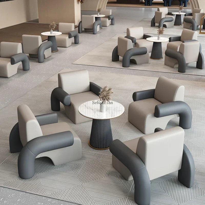 Negotiate Table and Chair Combinations, Light Luxury Modern Reception Tables, Beauty Salons, Reception Chairs, Sales Offices