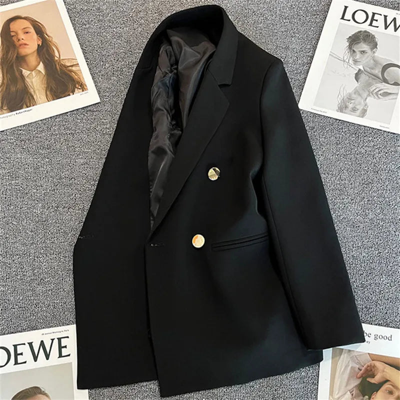 Casual Long Sleeve Suit Blazer Office Lady Spring Autumn Fashion Elegant Solid Outerwear Jacket For Women 2024 Female Coat