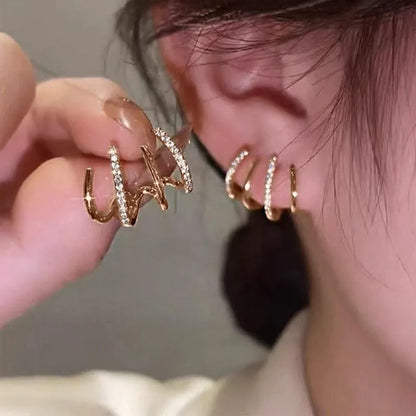 Korean Fashion Shiny Zircon Four Claws Stud Earrings for Women Dainty Ear Studs Girls Birthday Party Wedding New Fashion Jewelry