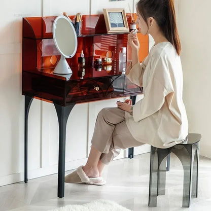 Modern Acrylic Makeup Tables for Bedroom Dressing Table Creative Dressers Simple Vanity Desk with Storage Drawer Rack k