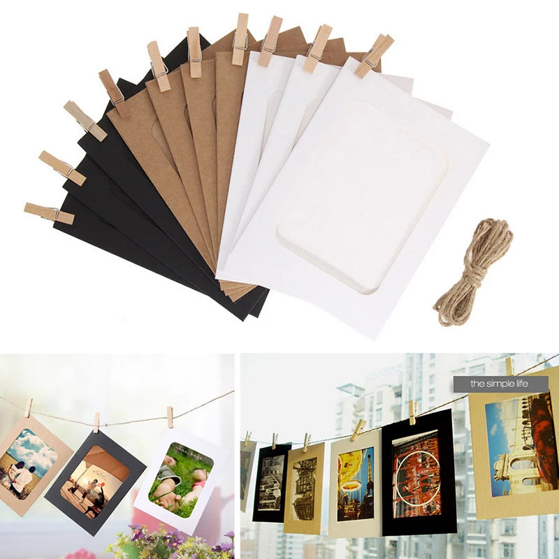 Photo Frame For Picture Wooden Photo Frame Clip Paper Picture Holder Wedding Wall Decor Graduation Party Photo Booth Props