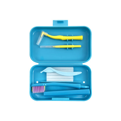 Dental Toothbrush Box Portable Travel Orthodontic Cleaning Set Storage Box Interdental Brush Brush Cover Oral Cleaning Care Kits