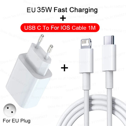 PD 35W Fast Charger For iPhone 11 12 13 14 15 Pro Max Fast Charging Cable For iPhone 15 Plus USB Type C Data Line Phone Charger