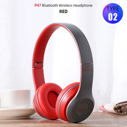 Foldable Sport Earphone HiFi Headset Wireless Headphones Bluetooth Music Headset Over Ear Bass Earphone With Mic Support TF Card