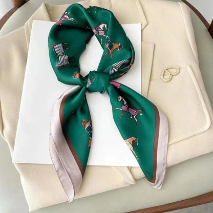 Fashion Luxury Brand 70cm Silk Square Scarf Women Satin Neck Tie Female Hair Bandana Headkerchief Shawl Wrap Hijab Echarpe