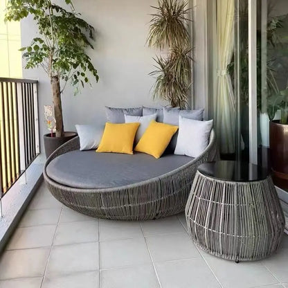 Outdoor Leisure Villa Garden North Ouyang Terrace Leisure Chair Round Bed