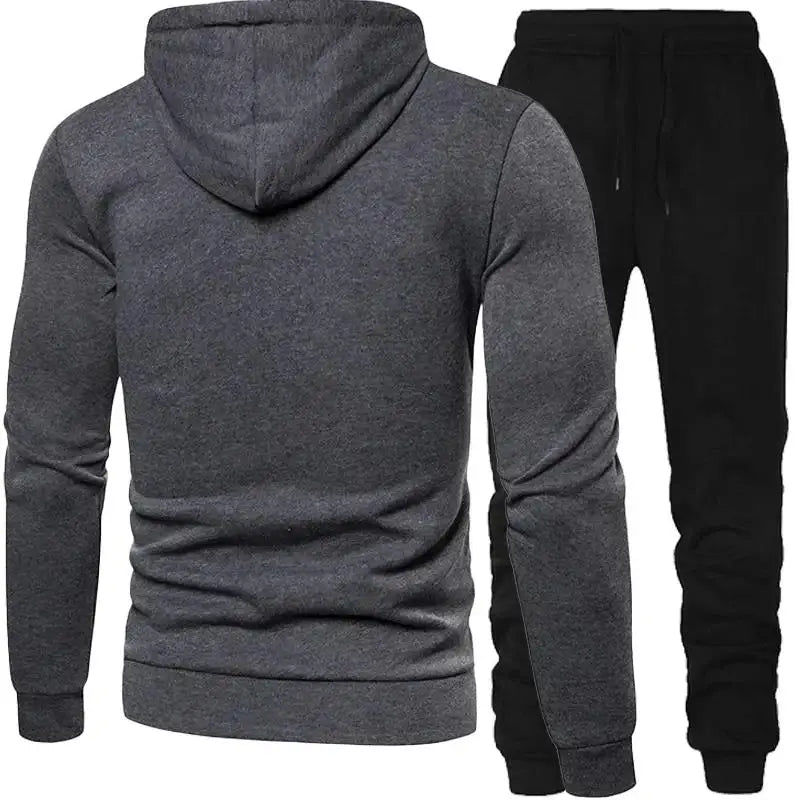 2024 New Men's Clothing Sweatshirt Suit Fall Winter Zipper Hooded Sweater Pants Tracksuit Cardigan Two Piece Set