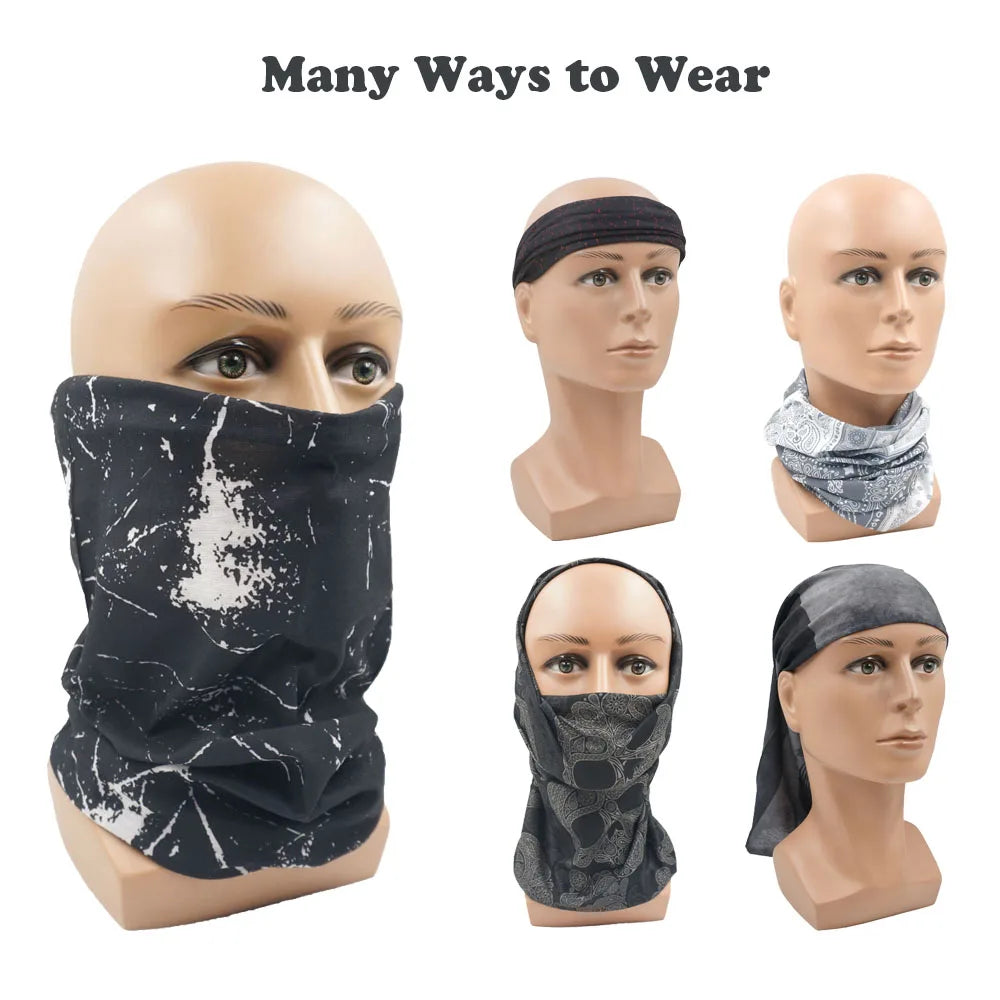 Dark Color Tube Neckchief Outdoor Sports Hair Neck Bandana Gaiter Black Grey Cycling Scarf Hiking Running Headband Men Face Mask