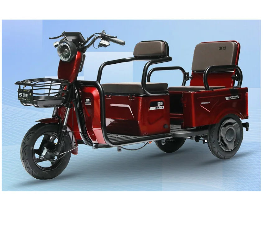 Portable 48V Electric Tricycle for Household Leisure Small Open Body Three-Wheeled Vehicle for Adult  Electric Tricycle